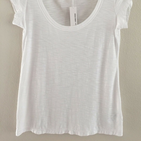 James Perse Deep Scoop Neck White T-Shirt - Picture 4 of 10